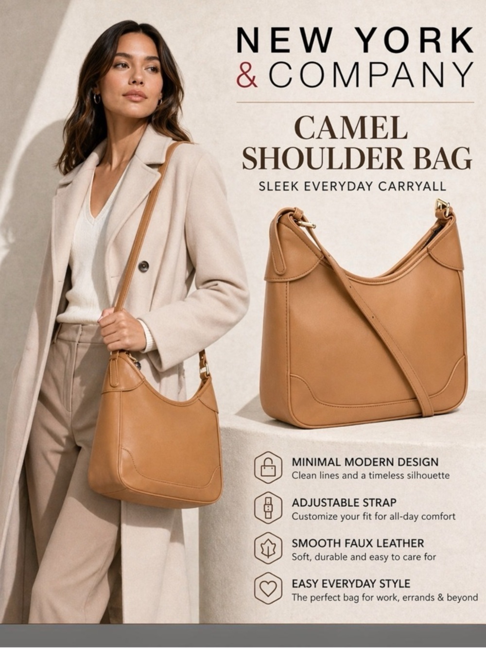 043 New York & Company | NWOT Brown Shoulder Bag (size OS)